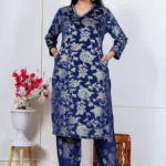 Flowery Bluish Kurta