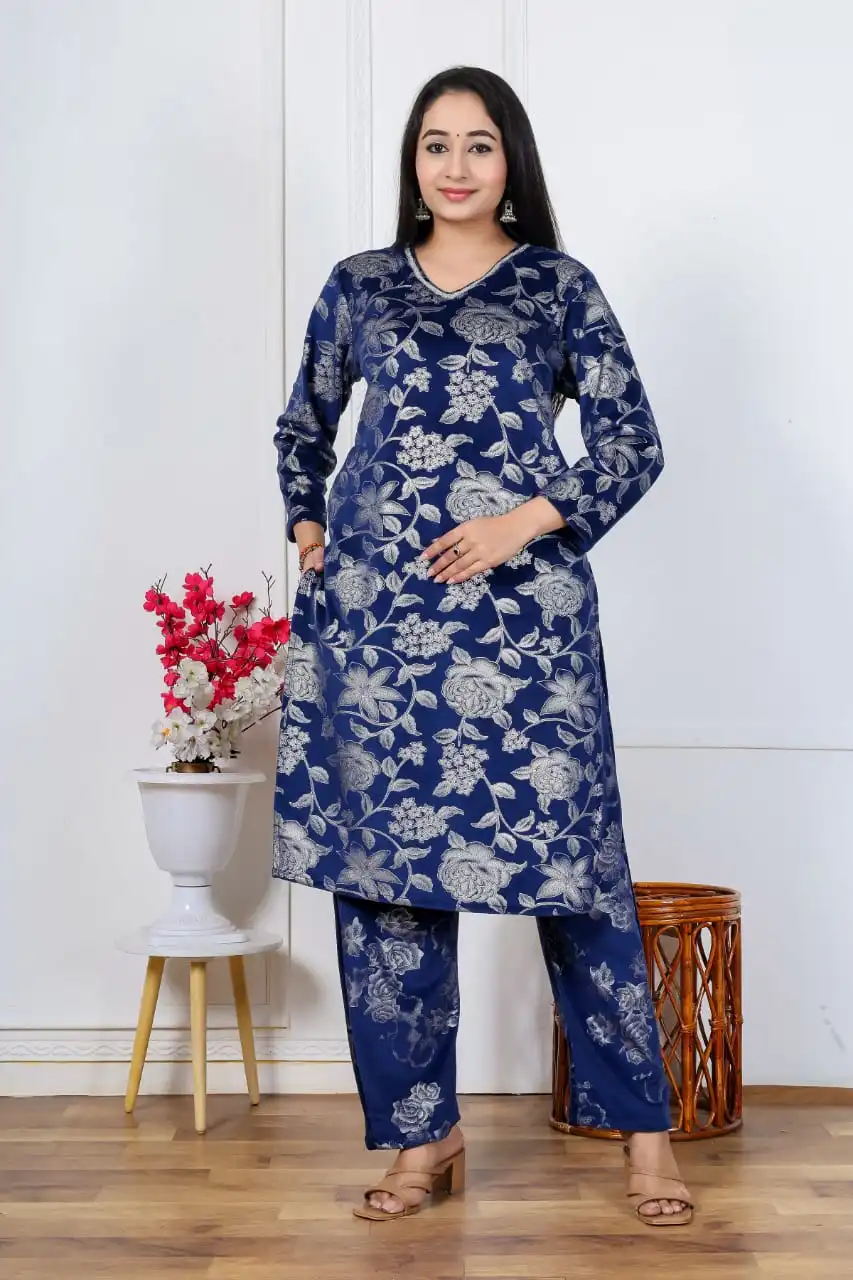 Flowery Bluish Kurta - Image 4