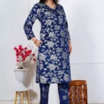 Flowery Bluish Kurta