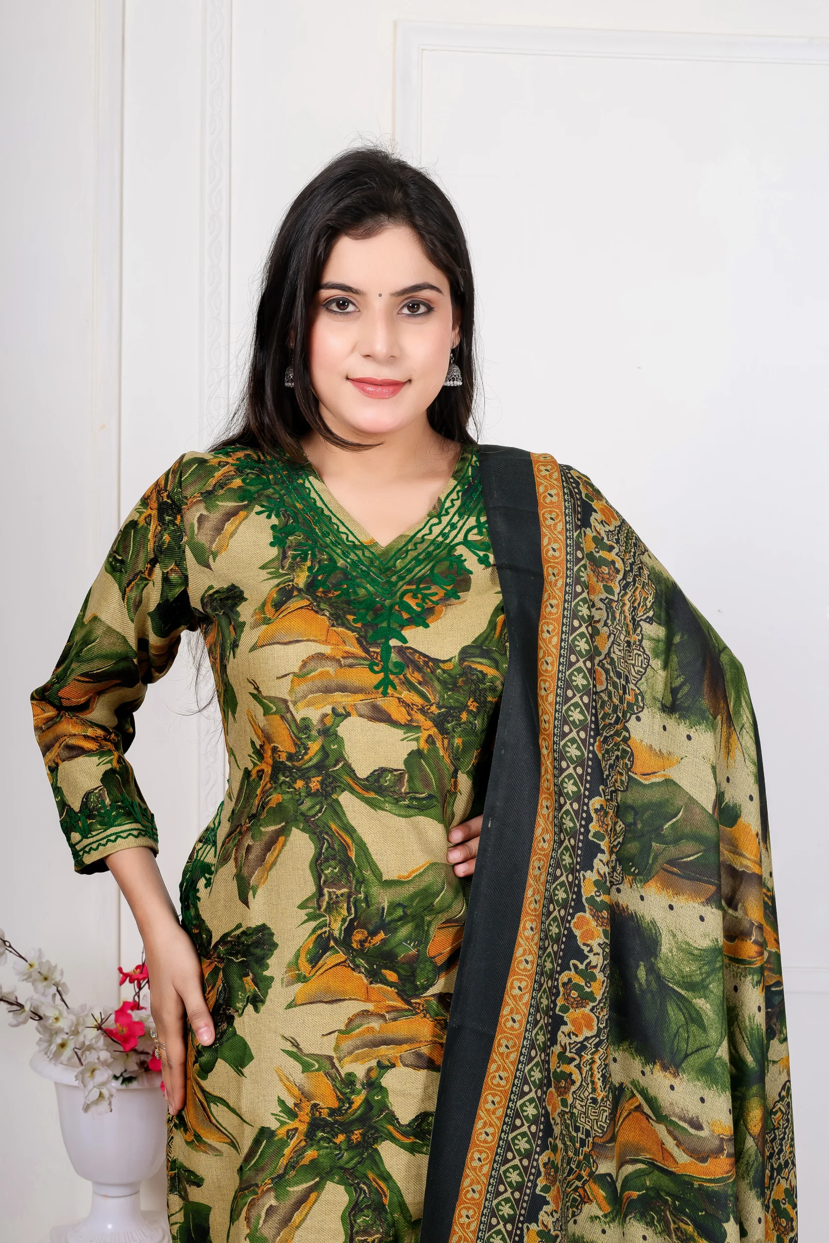 Designed Green Kurti - Image 2